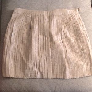 Yoana Baraschi pleated tan gold silk mini skirt 2